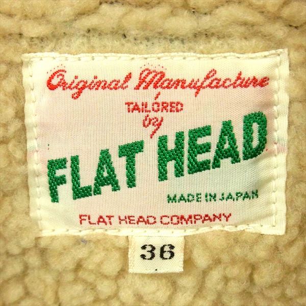 THE FLAT HEAD ザフラットヘッド LOT DBR-55 ランチ ジャケット カーキ(オリーブグリーン)系 36【中古】