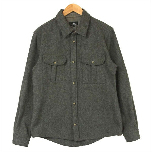 A.P.C. アーペーセー 1AWV003-H02044-12A ウール シャツ CPO ジャケット グレー系 L【中古】