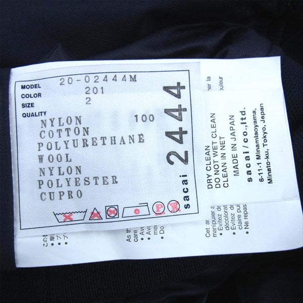 Sacai サカイ アンダーカバー UNDERCOVER 20-02444M 20SS irreversible イリバーシブル グラフィック プリント MA-1 ブルゾン ジャケット ネイビー系 2【新古品】【未使用】【中古】