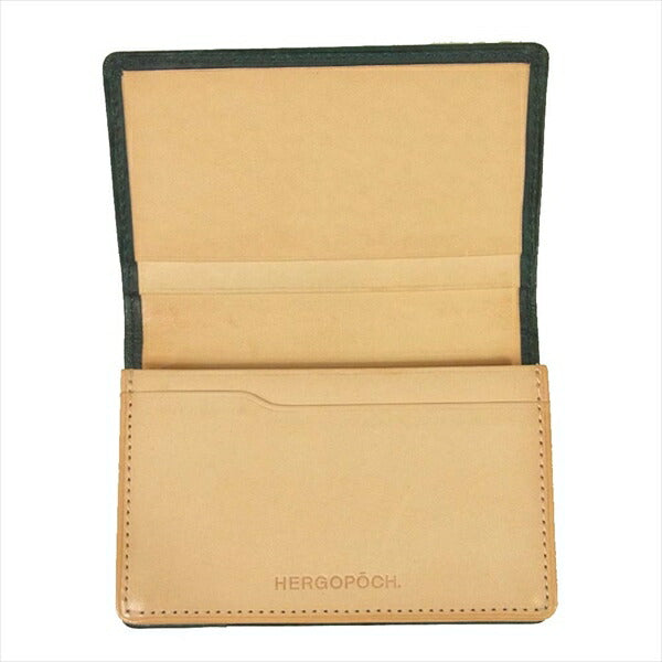 エルゴポック 06W-NAM ワキシングレザー 名刺入れ 手帳 ダイアリー モスグリーン系 W11×H7.5cm【新古品】【未使用】【中古】