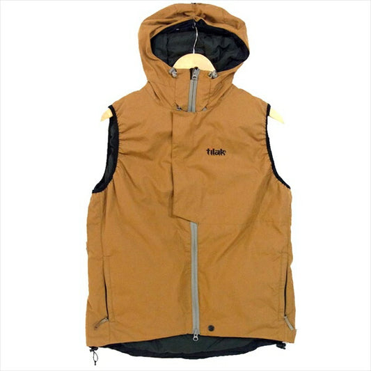 TILAK ティラック Ventile Hood Vest ベンタイル フード CLIMASHIELD Apex 中綿 ベスト ジレ ライトブラウン系 S【中古】