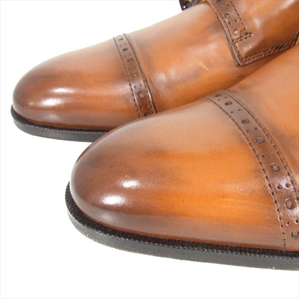 チェントフェリーナ 4232 ダブルモンク レザー ベルト ビジネスシューズ ブラウン系 8【中古】