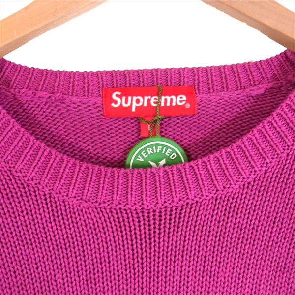 Supreme シュプリーム 19SS Fuck Everybody Sweater 刺繍 クルーネット セーター ニット パープル系 L【極上美品】【中古】