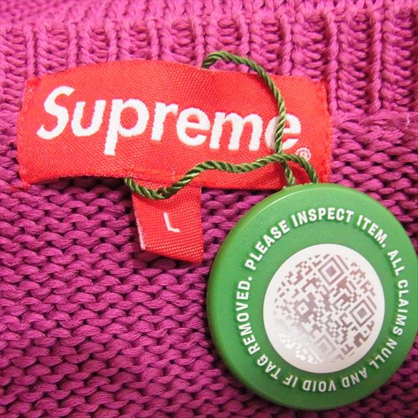 Supreme シュプリーム 19SS Fuck Everybody Sweater 刺繍 クルーネット セーター ニット パープル系 L【極上美品】【中古】