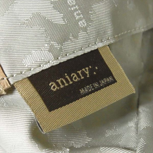 aniary アニアリ 02-03002 レザー バルケッタ ショルダーバッグ ベージュ系 W37×H16.5×D8.5cm【美品】【中古】