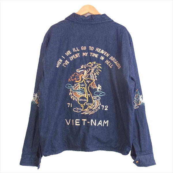 TAILOR TOYO テイラー東洋 TT13762 VIETNAM JACKET FIRE BRATHING DRAGON デニム ベトナム ジャケット インディゴブルー系 L【美品】【中古】