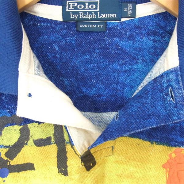 POLO RALPH LAUREN ポロ・ラルフローレン ビッグポニー刺繍 ペイント 半袖 ポロシャツ ネイビー系 ネイビー系 M【中古】