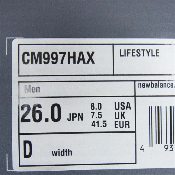 NEW BALANCE ニューバランス CM997HAX LIFE STYLE ローカット スニーカー グレー系 26cm【新古品】【未使用】【中古】