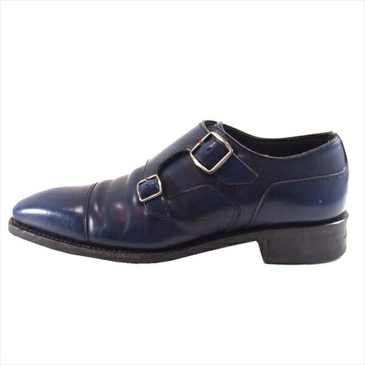 REGAL リーガル 14GR ダブルモンク レザー シューズ ネイビー系 23 1/2【美品】【中古】