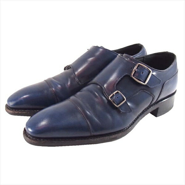 REGAL リーガル 14GR ダブルモンク レザー シューズ ネイビー系 23 1/2【美品】【中古】