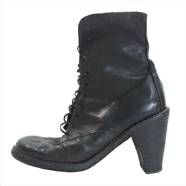 GUIDI グイディ レザー レースアップ ヒールブーツ レディース ブーツ 37【中古】