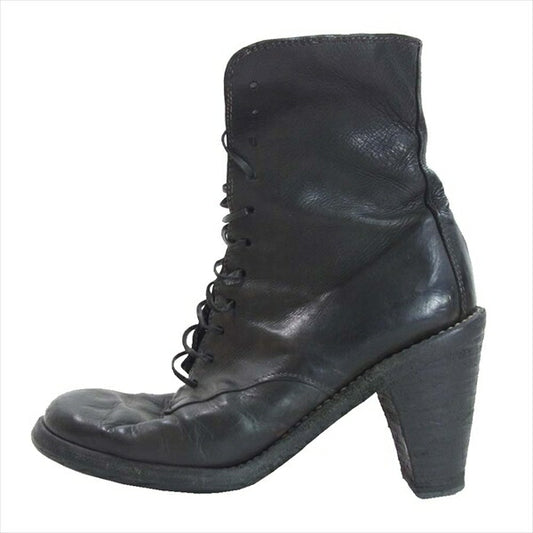 GUIDI グイディ レザー レースアップ ヒールブーツ レディース ブーツ 37【中古】