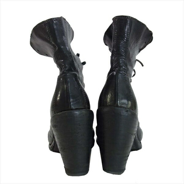 GUIDI グイディ レザー レースアップ ヒールブーツ レディース ブーツ 37【中古】