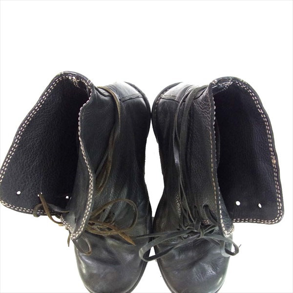 GUIDI グイディ レザー レースアップ ヒールブーツ レディース ブーツ 37【中古】