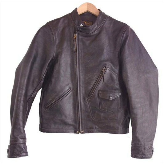 Pherrow's フェローズ ホースハイド レザー 茶芯 モーターサイクル レザー ジャケット ブラウン系 36【美品】【中古】