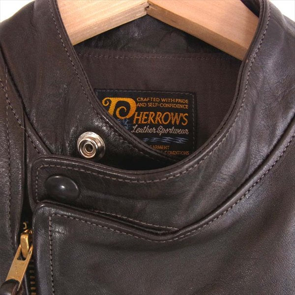 Pherrow's フェローズ ホースハイド レザー 茶芯 モーターサイクル レザー ジャケット ブラウン系 36【美品】【中古】
