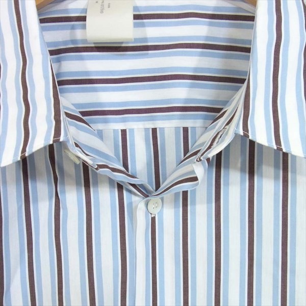 N.HOOLYWOOD エヌハリウッド 20AW ビッグ シルエット ストライプ 長袖シャツ 水色系 44【新古品】【未使用】【中古】