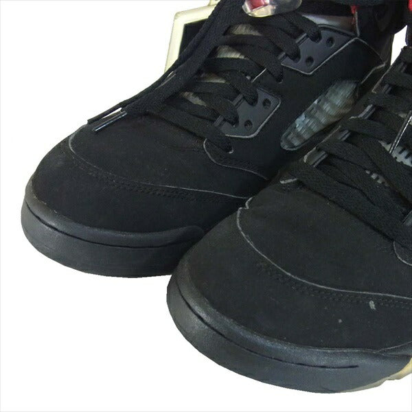 Supreme シュプリーム × ナイキ NIKE 15AW 824371-001 AIR JORDAN 5 RETRO エアジョーダン スニーカー Black/White-Varsity red US9【中古】