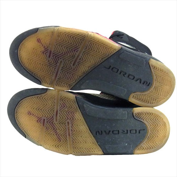 Supreme シュプリーム × ナイキ NIKE 15AW 824371-001 AIR JORDAN 5 RETRO エアジョーダン スニーカー Black/White-Varsity red US9【中古】