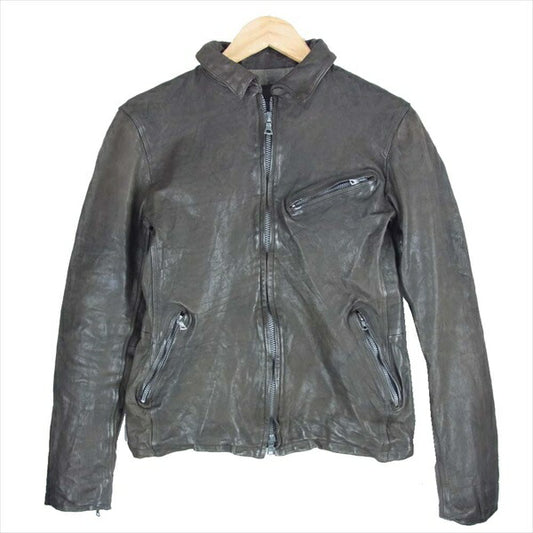 ISAMUKATAYAMA BACKLASH イサムカタヤマバックラッシュ 1295-02 ベルギーショルダー シングル レザー ライダース ジャケット ブラウン系 M【中古】