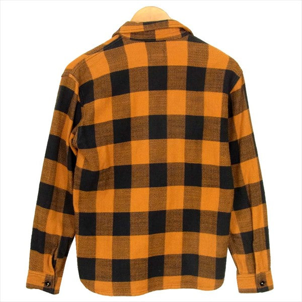 フラットヘッド THE FLAT HEAD コットン チェック ネルシャツ 長袖シャツ ブラウン系 36 【即決】 ブラウン系 36【中古】