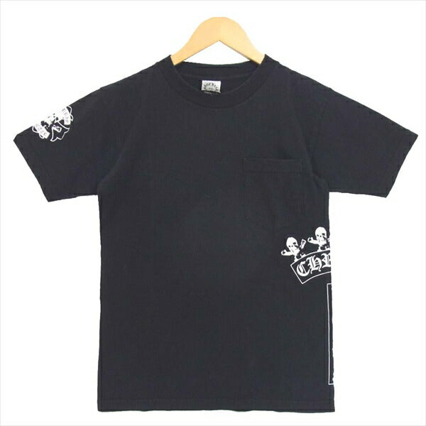 CHROME HEARTS クロムハーツ（原本無） FOTI スカル クロス プリント ポケット 半袖Tシャツ Tシャツ ブラック系 S【中古】
