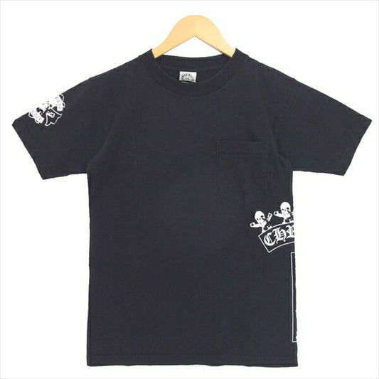 CHROME HEARTS クロムハーツ（原本無） FOTI スカル クロス プリント ポケット 半袖Tシャツ Tシャツ ブラック系 S【中古】