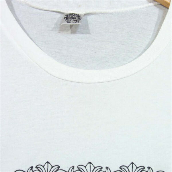 CHROME HEARTS クロムハーツ（原本無） フローラルクロス プリント ロンT ロングスリーブ Tシャツ ホワイト系 L【中古】