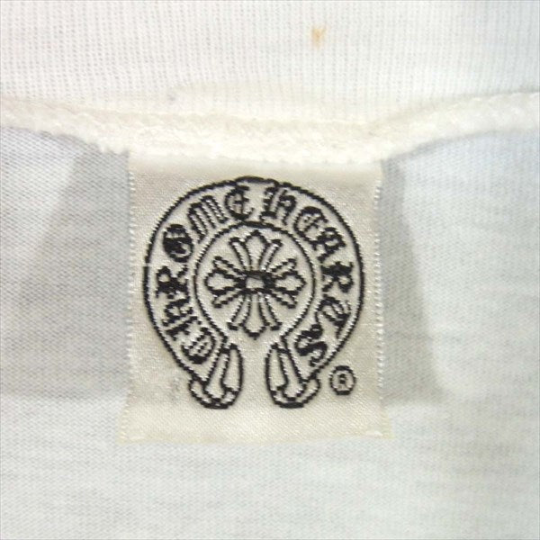 CHROME HEARTS クロムハーツ（原本無） フローラルクロス プリント ロンT ロングスリーブ Tシャツ ホワイト系 L【中古】