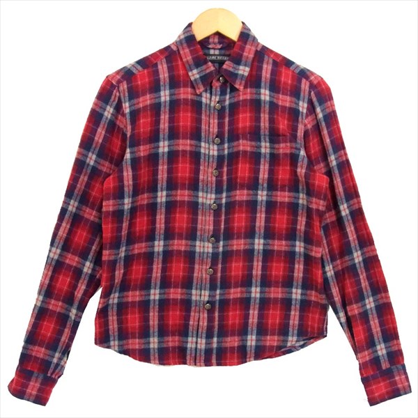 CHROME HEARTS クロムハーツ（原本有） 国内正規店原本付属 LOOSE ENDS LS クロスボール ボタン チェック ネル シャツ レッド系 SM【中古】