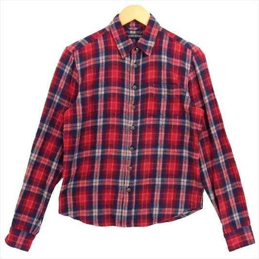 CHROME HEARTS クロムハーツ（原本有） 国内正規店原本付属 LOOSE ENDS LS クロスボール ボタン チェック ネル シャツ レッド系 SM【中古】