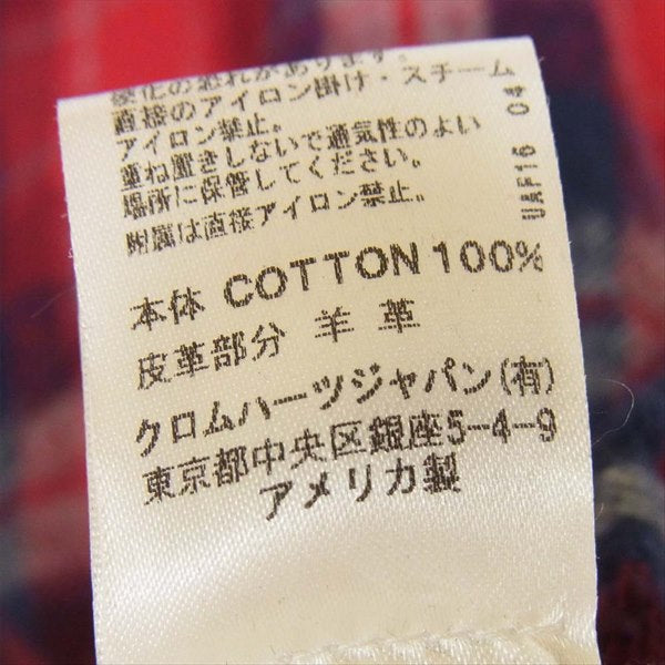 CHROME HEARTS クロムハーツ（原本有） 国内正規店原本付属 LOOSE ENDS LS クロスボール ボタン チェック ネル シャツ レッド系 SM【中古】