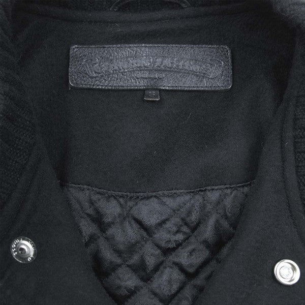 CHROME HEARTS クロムハーツ（原本無） クロスボタン レターマン スタジャン ジャケット ブラック系 S【中古】