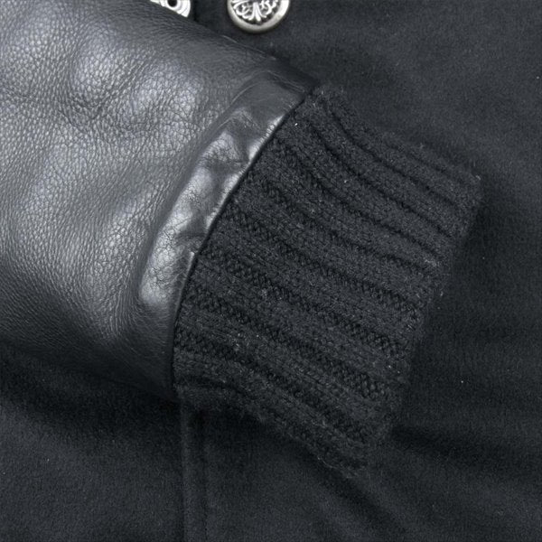 CHROME HEARTS クロムハーツ（原本無） クロスボタン レターマン スタジャン ジャケット ブラック系 S【中古】