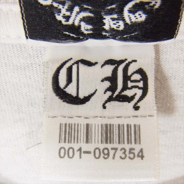 CHROME HEARTS クロムハーツ（原本無） CHプラス ホースシュー バックプリント ポケット クルーネック Tシャツ 白系 M【中古】