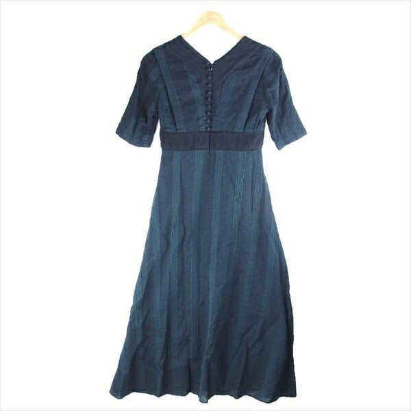 MAME マメ Pin Tuck Border V-nec Dress Vネック ワンピース レディース スカート ブラック系 2【中古】