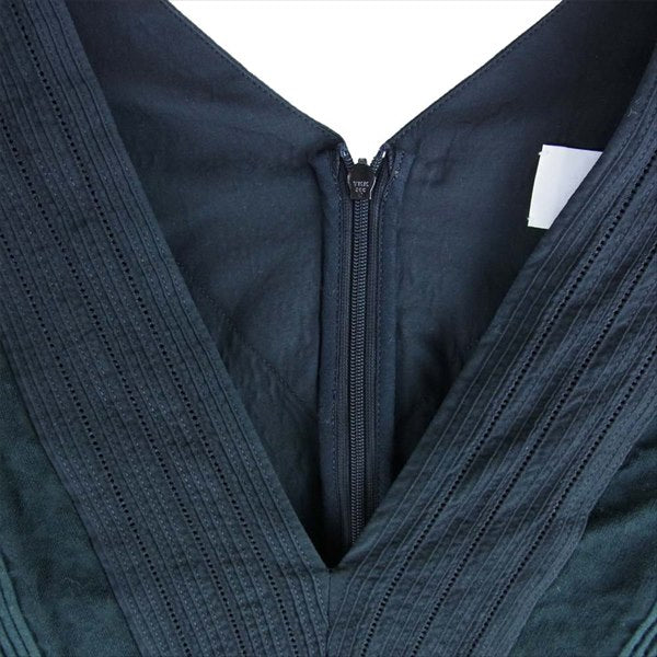 MAME マメ Pin Tuck Border V-nec Dress Vネック ワンピース レディース スカート ブラック系 2【中古】