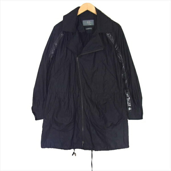Alexander McQueen アレキサンダーマックイーン 国内正規品 イタリア製 ライダース テープデザイン コート 黒系 40【中古】