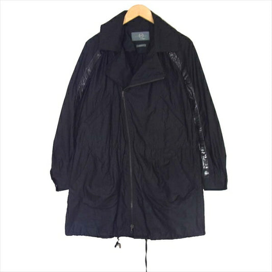 Alexander McQueen アレキサンダーマックイーン 国内正規品 イタリア製 ライダース テープデザイン コート 黒系 40【中古】