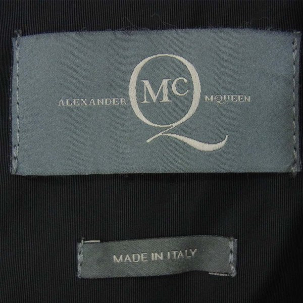 Alexander McQueen アレキサンダーマックイーン 国内正規品 イタリア製 ライダース テープデザイン コート 黒系 40【中古】