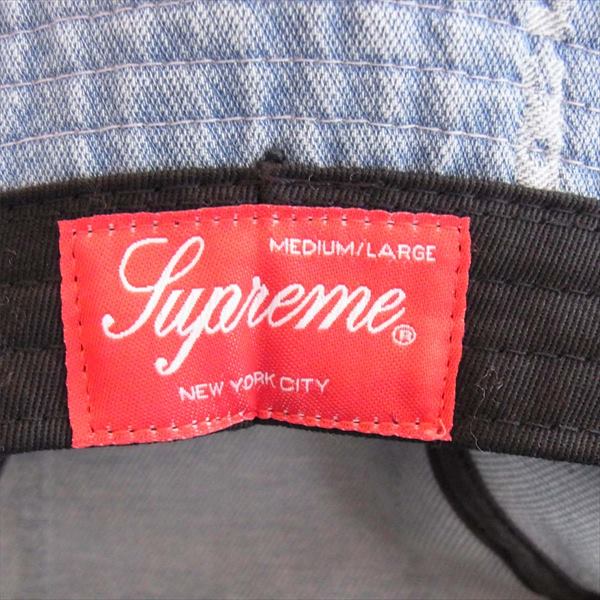 Supreme シュプリーム 20AW Logo Stripe Jacquard Denim Crusher 帽子 インディゴブルー系【極上美品】【中古】