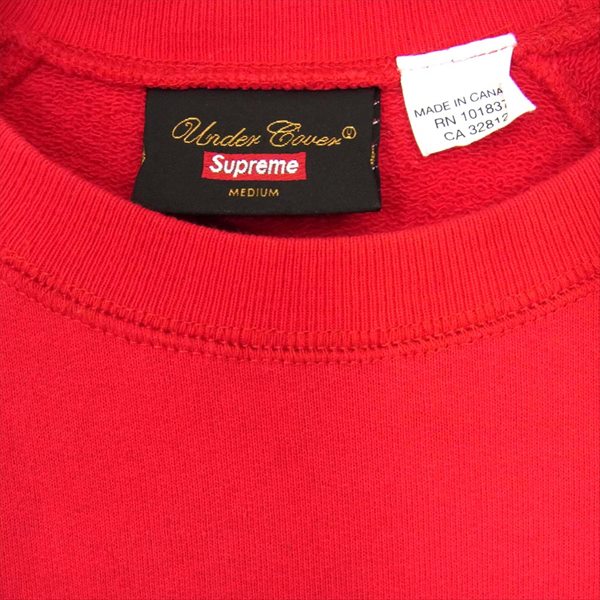 Supreme シュプリーム × アンダーカバー UNDERCOVER 15SS Bear Box Logo Crewneck Sweatshirt ベアー スウェット レッド系【中古】
