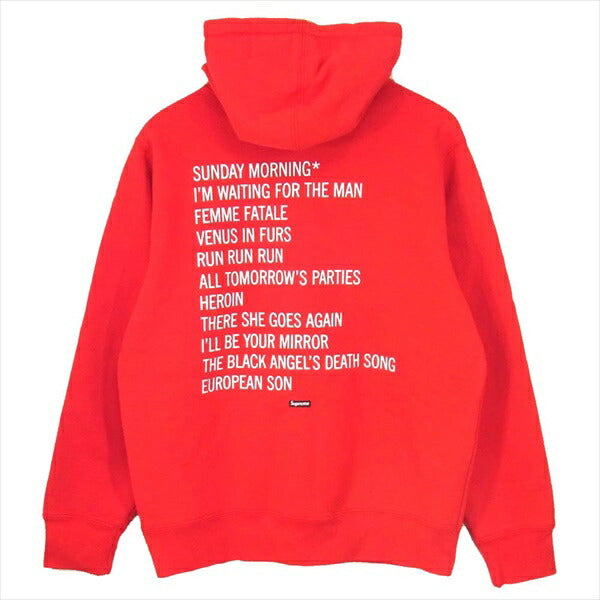 Supreme シュプリーム 19AW The Velvet Under ground Hooded Sweatshirt ヴェルベットアンダーグラウンド フーデッド スウェット パーカー レッド系【美品】【中古】