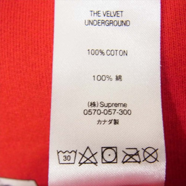 Supreme シュプリーム 19AW The Velvet Under ground Hooded Sweatshirt ヴェルベットアンダーグラウンド フーデッド スウェット パーカー レッド系【美品】【中古】
