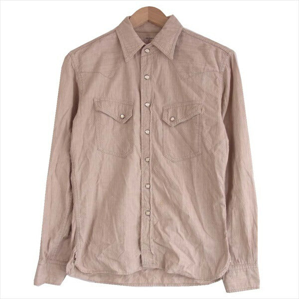 THE FLAT HEAD ザフラットヘッド 7004W シャンブレー ウエスタン シャツ 長袖シャツ ベージュ系【中古】