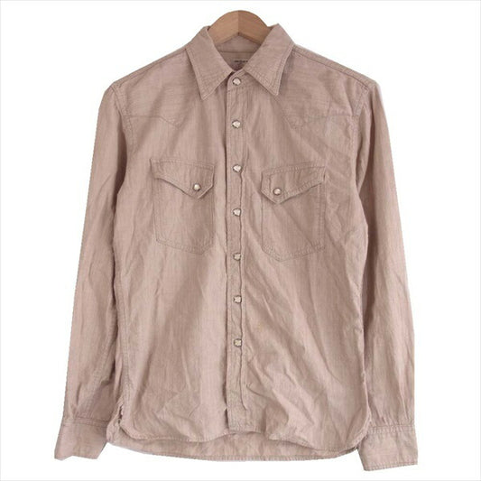 THE FLAT HEAD ザフラットヘッド 7004W シャンブレー ウエスタン シャツ 長袖シャツ ベージュ系【中古】