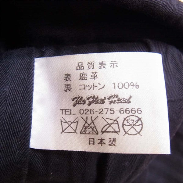 THE FLAT HEAD ザフラットヘッド FSD-300 ディアスキン 鹿革 レザー シャツ 長袖シャツ 黒系 38【中古】