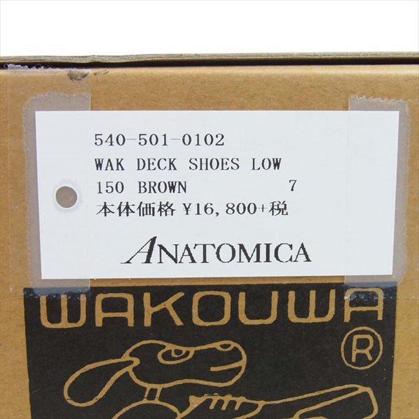 アナトミカ 540-501-0102 ワクワ WAKOUWA WAK DECK SHOES LOW デッキ シューズ ブラウン系 US7【新古品】【未使用】【中古】