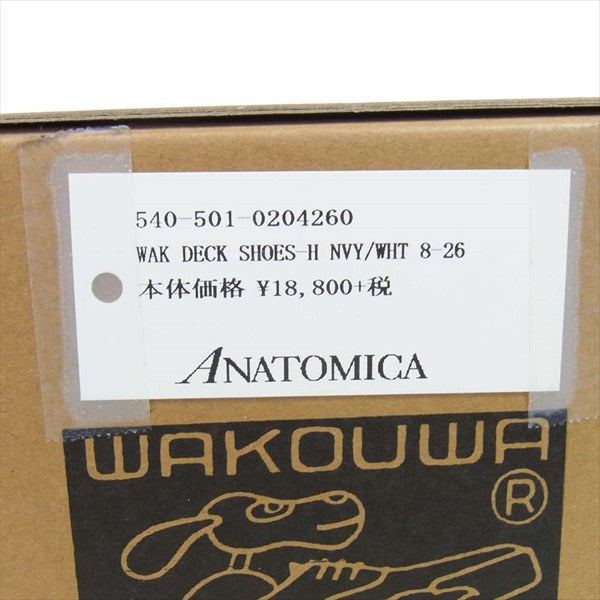 アナトミカ ワクワ WAKOUWA 540-501-0204260 WAK DECK HI ハイカット スニーカー ネイビー系 US8【新古品】【未使用】【中古】