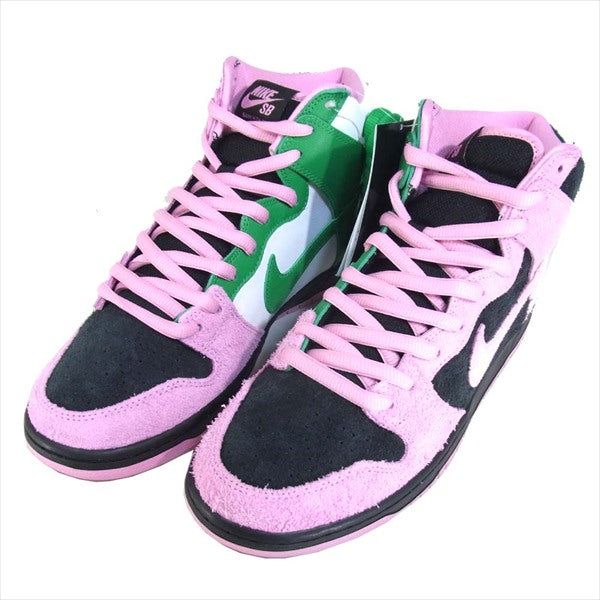 NIKE ナイキ CU7349-001 国内正規品 SB DUNK HIGH PRO PRM INVERT CELTICS スニーカー Black/PinkRise-LuckyGreen US10【新古品】【未使用】【中古】
